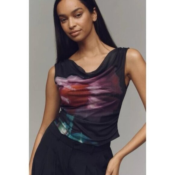 NWT Size S - Anthropologie The Sloane Cowl-Neck blouse Tank (NWT US$ 68) - Picture 5 of 16